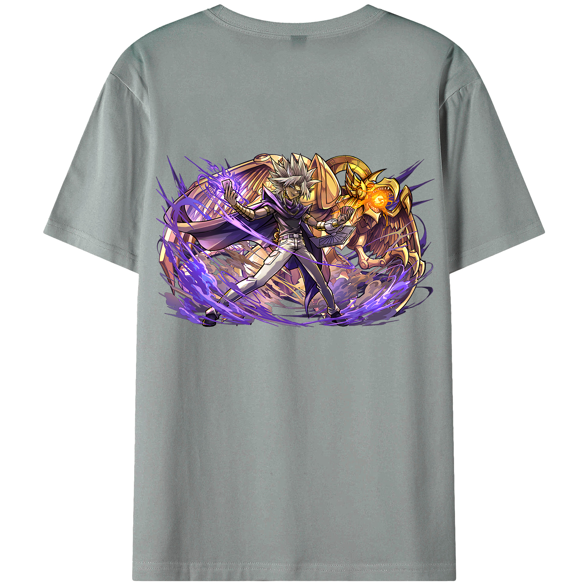 （画像用） 遊☆戯☆王 Yu-Gi-Oh! 綿100％ メンズ半袖Tシャツ（バックプリント） 通気性